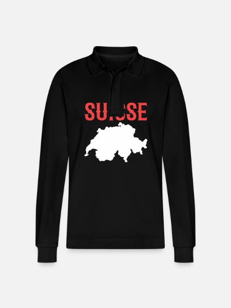 Schweiz Schweizer Schweizerdeutsch - Stanley/Stella Unisex Bio-Langarm-Poloshirt Prepster - Schwarz