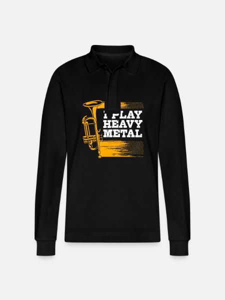 Trombone - Stanley/Stella Organic Unisex Long-Sleeved Polo Shirt Prepster - black