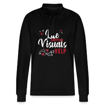 Verhaltenstherapie Therapie Verhalten - Stanley/Stella Unisex Bio-Langarm-Poloshirt Prepster - Schwarz - Vorne - Anna (173cm) & Nico (186cm)