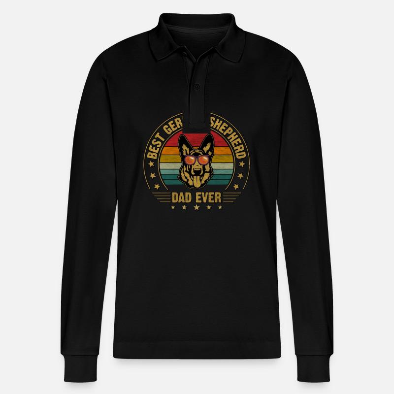 Bester Deutscher Schäferhund-Vater aller Zeiten - Stanley/Stella Unisex Bio-Langarm-Poloshirt Prepster - Schwarz
