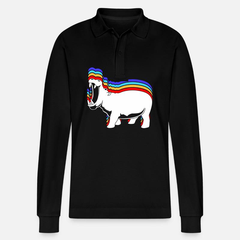 Hippopotame - Polo à manches longues bio PREPSTER Stanley/Stella Unisexe - noir