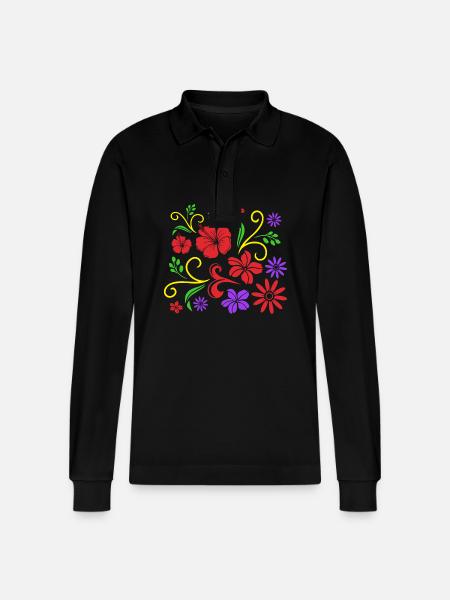 Ukraine - Stanley/Stella Organic Unisex Long-Sleeved Polo Shirt Prepster - black
