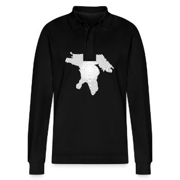 Great Lakes - Stanley/Stella Organic Unisex Long-Sleeved Polo Shirt Prepster - black - Front - Anna (173cm) & Nico (186cm)