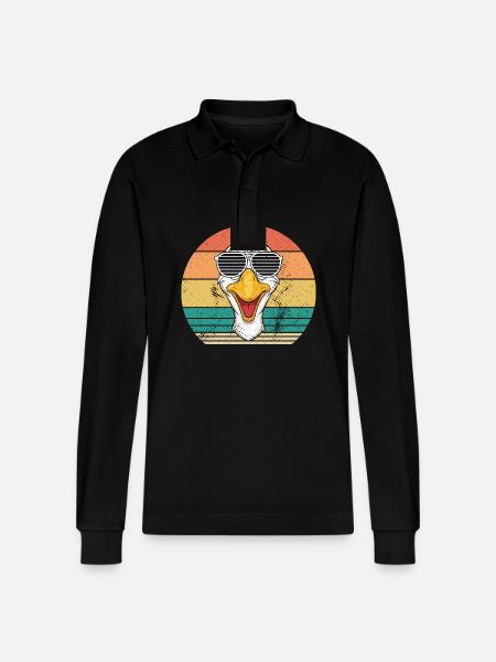 Goose - Stanley/Stella Organic Unisex Long-Sleeved Polo Shirt Prepster - black