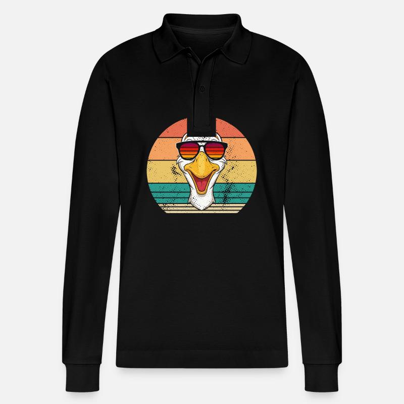 Gans - Stanley/Stella Unisex Bio-Langarm-Poloshirt Prepster - Schwarz