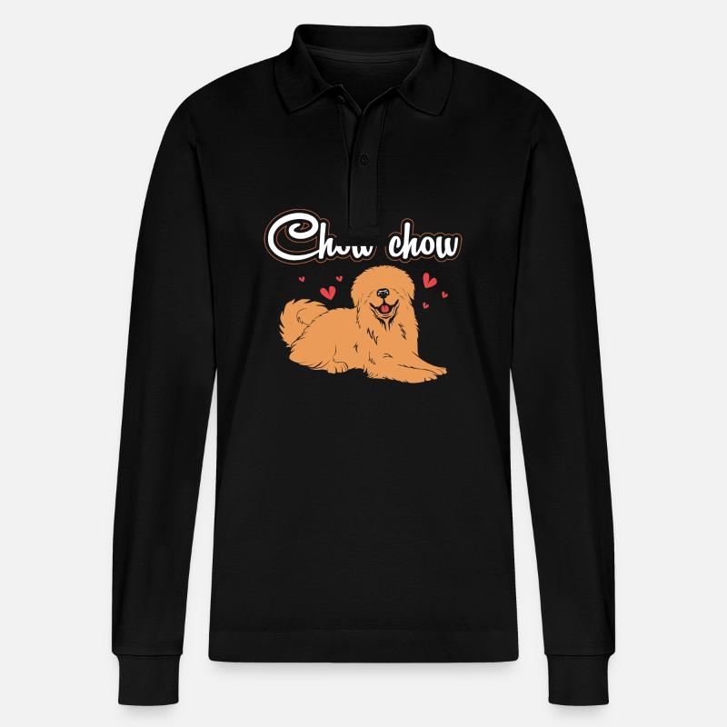 Chow Chow Chien - Polo à manches longues bio PREPSTER Stanley/Stella Unisexe - noir