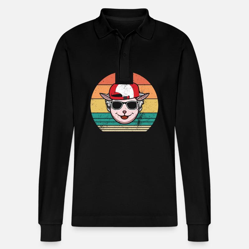 Schäfer Schaf - Stanley/Stella Unisex Bio-Langarm-Poloshirt Prepster - Schwarz