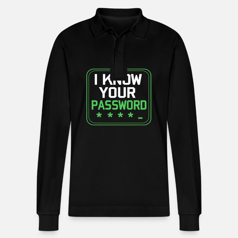 Cybersecurity Cyber Programmierer Hacker - Stanley/Stella Unisex Bio-Langarm-Poloshirt Prepster - Schwarz