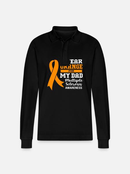 Multiple Sclerosis MS - Stanley/Stella Organic Unisex Long-Sleeved Polo Shirt Prepster - black