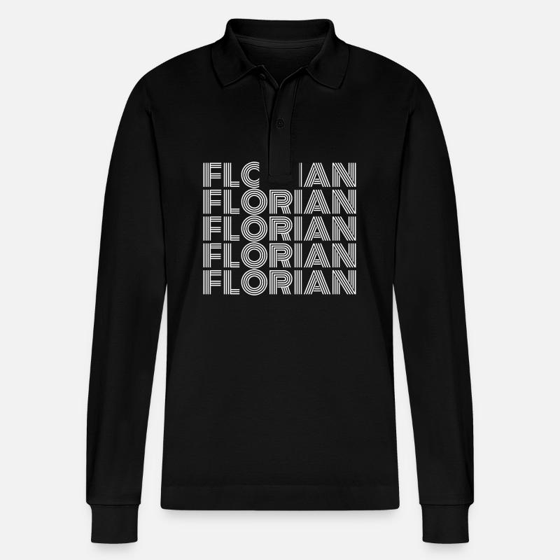 Florian - Stanley/Stella Unisex Bio-Langarm-Poloshirt Prepster - Schwarz