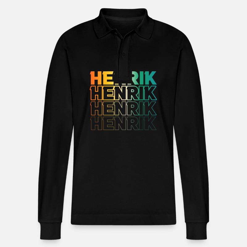 Henrik - Stanley/Stella Unisex Bio-Langarm-Poloshirt Prepster - Schwarz