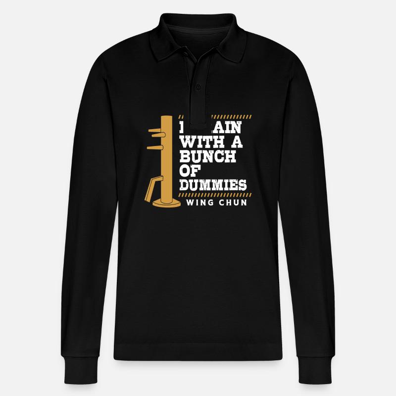 Wing Chun - Stanley/Stella Unisex Bio-Langarm-Poloshirt Prepster - Schwarz