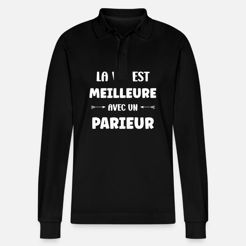 parieur - Polo à manches longues bio PREPSTER Stanley/Stella Unisexe - noir