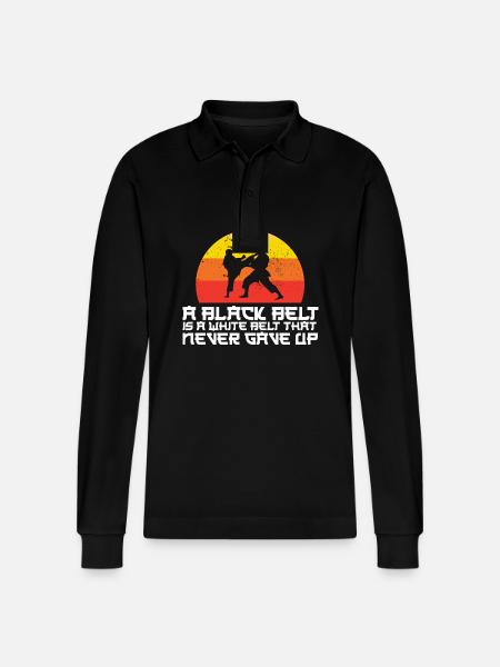 Et sort bælte er et hvidt bælte, der aldrig gav op - Stanley/Stella Prepster økologisk unisex langærmet poloshirt - sort
