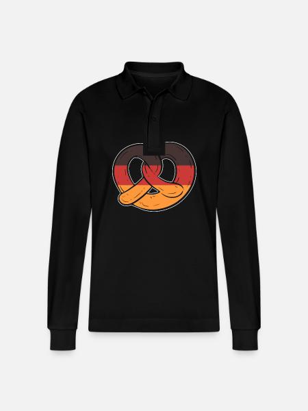 Pretzel Germany - Stanley/Stella Organic Unisex Long-Sleeved Polo Shirt Prepster - black