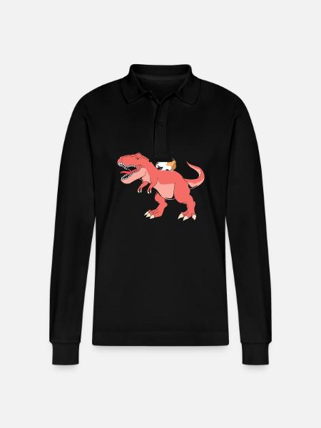 Guinea pig - Stanley/Stella Organic Unisex Long-Sleeved Polo Shirt Prepster - black