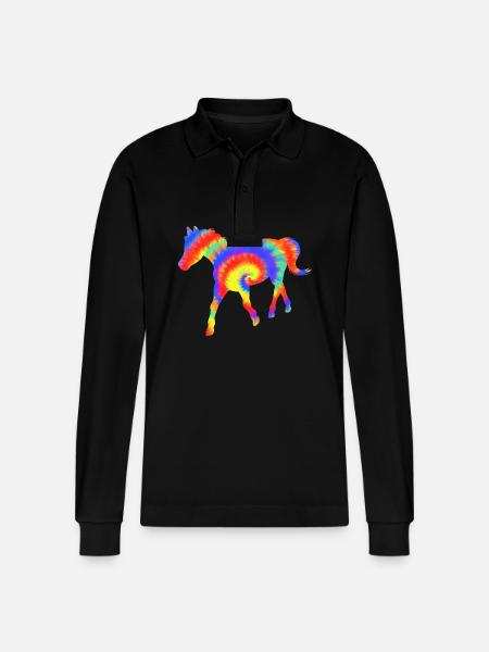 Riding Horse - Stanley/Stella Organic Unisex Long-Sleeved Polo Shirt Prepster - black