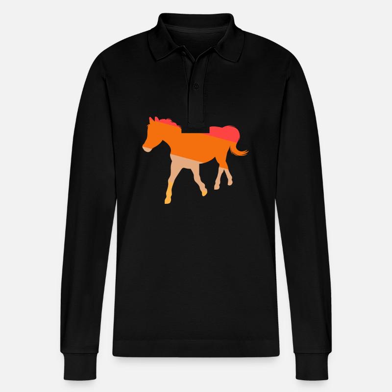 Monter à cheval - Polo à manches longues bio PREPSTER Stanley/Stella Unisexe - noir