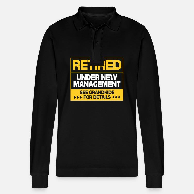 Krankenschwester Rente - Stanley/Stella Unisex Bio-Langarm-Poloshirt Prepster - Schwarz