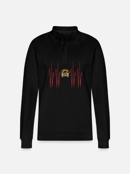Schulbusfahrer Schulbus - Stanley/Stella Unisex Bio-Langarm-Poloshirt Prepster - Schwarz