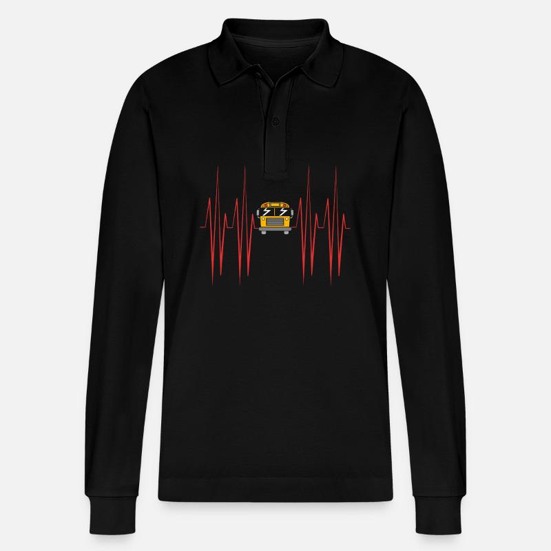 Schulbusfahrer Schulbus - Stanley/Stella Unisex Bio-Langarm-Poloshirt Prepster - Schwarz