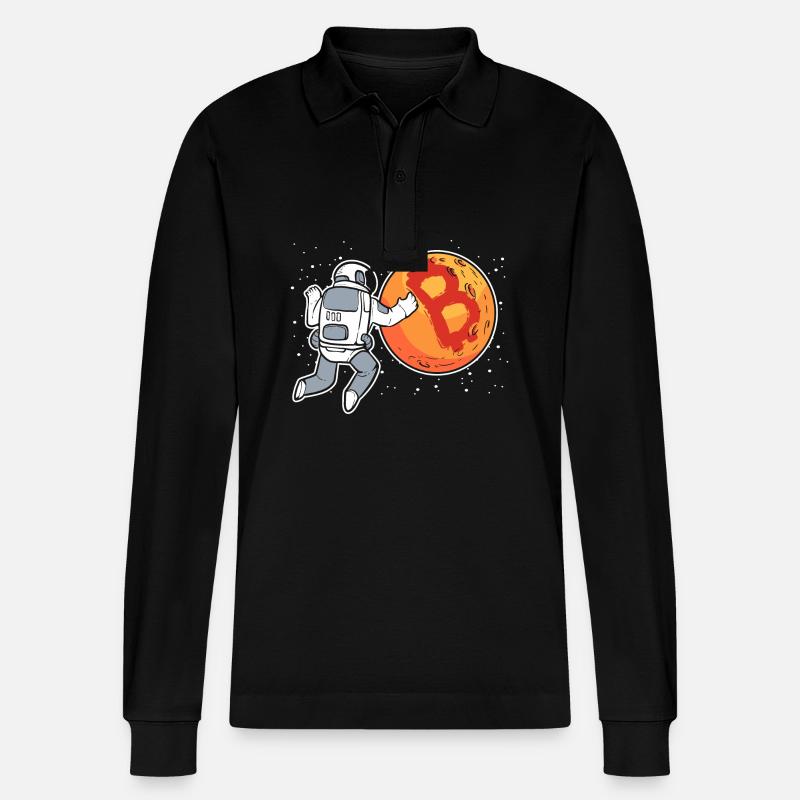 Bitcoin - Stanley/Stella Unisex Bio-Langarm-Poloshirt Prepster - Schwarz