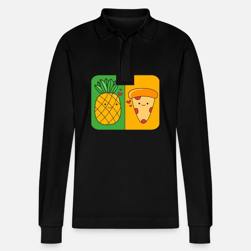 Pizza Hawaii - Stanley/Stella Unisex Bio-Langarm-Poloshirt Prepster - Schwarz