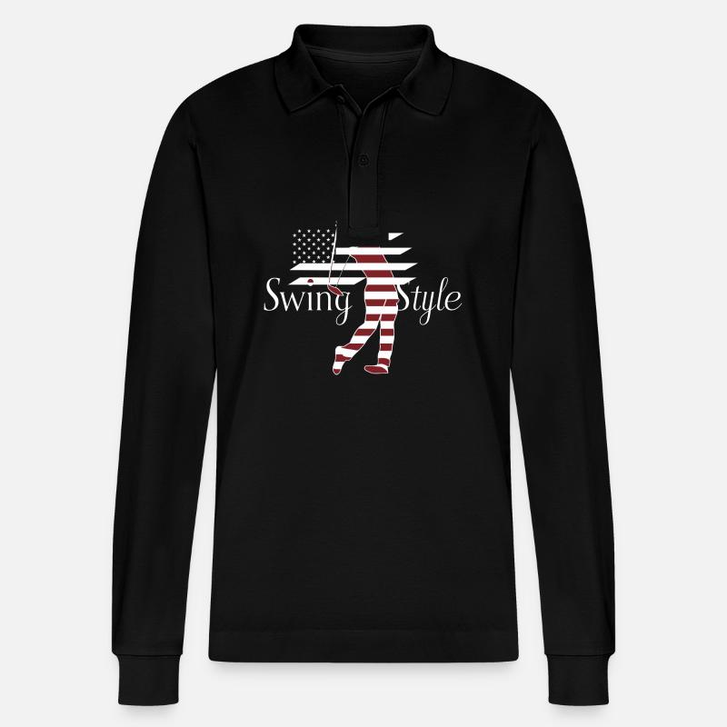 Swing Style Golf Golfing USA - Polo à manches longues bio PREPSTER Stanley/Stella Unisexe - noir