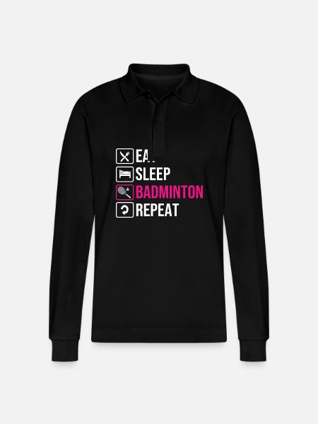 Badminton - Stanley/Stella Organic Unisex Long-Sleeved Polo Shirt Prepster - black