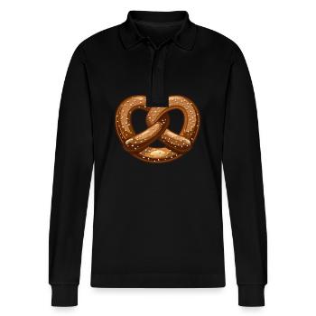 Bretzel - Bretzels - Bavière - Costume traditionnel - délicieux - Polo à manches longues bio PREPSTER Stanley/Stella Unisexe - noir - Devant - Anna (173cm) & Nico (186cm)