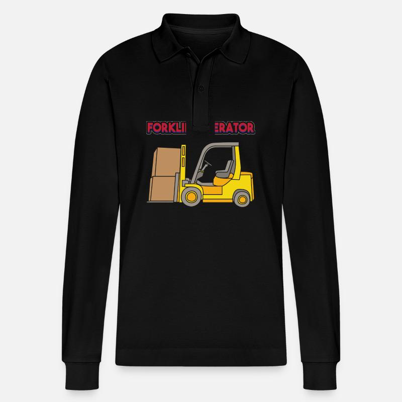 Gabelstaplerfahrer - Stanley/Stella Unisex Bio-Langarm-Poloshirt Prepster - Schwarz