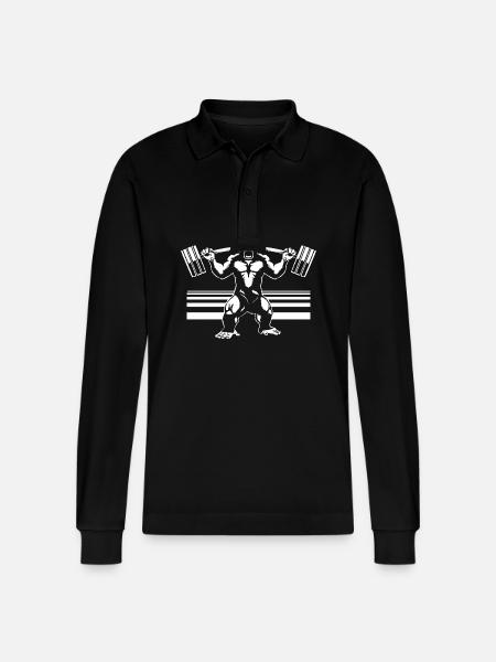 Gorilla - Stanley/Stella Organic Unisex Long-Sleeved Polo Shirt Prepster - black