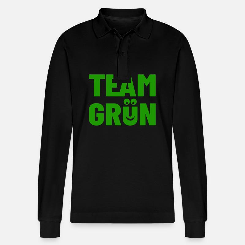 Team Grün - Stanley/Stella Unisex Bio-Langarm-Poloshirt Prepster - Schwarz