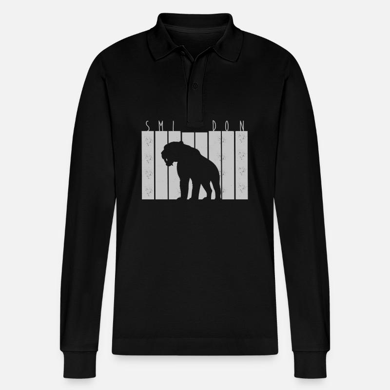Säbelzahntiger - Stanley/Stella Unisex Bio-Langarm-Poloshirt Prepster - Schwarz