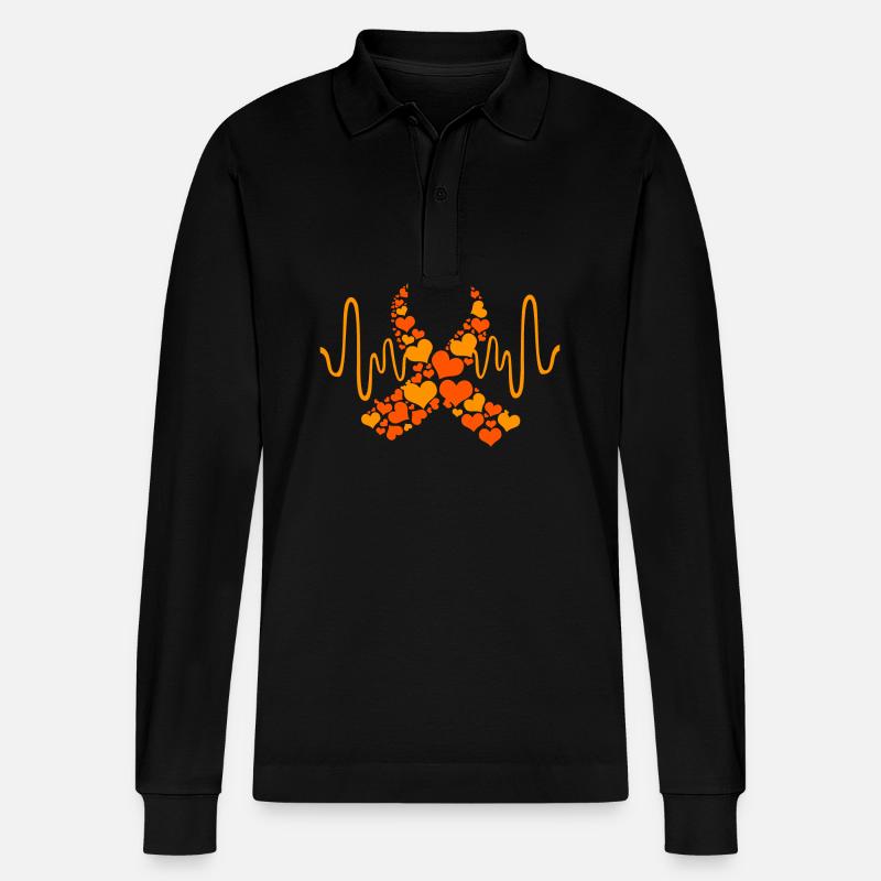 Leukämie Bewusstsein - Stanley/Stella Unisex Bio-Langarm-Poloshirt Prepster - Schwarz