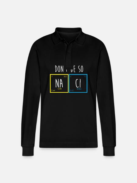 Periodic table - Stanley/Stella Organic Unisex Long-Sleeved Polo Shirt Prepster - black