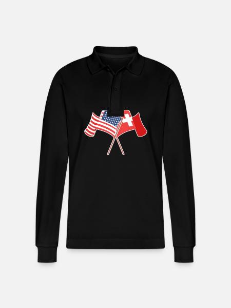 Schweiz Schweizer Schweizerdeutsch - Stanley/Stella Unisex Bio-Langarm-Poloshirt Prepster - Schwarz