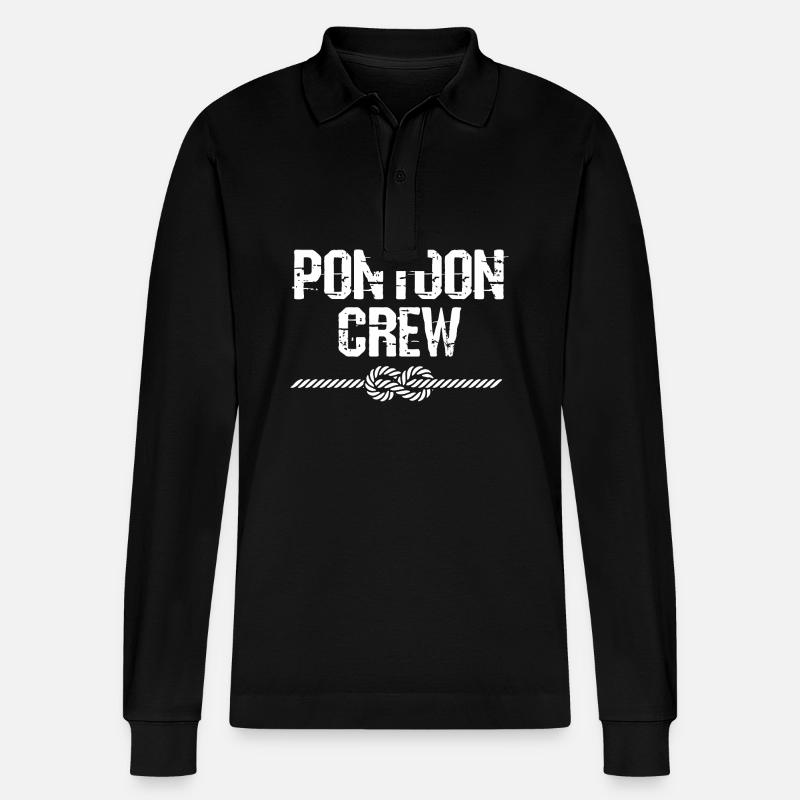 Pontonboot Boot Boote - Stanley/Stella Unisex Bio-Langarm-Poloshirt Prepster - Schwarz