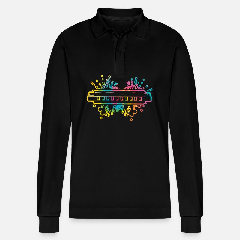 Harmonica Harmonica - Polo à manches longues bio PREPSTER Stanley/Stella Unisexe - noir