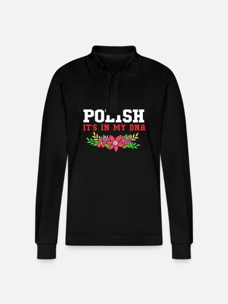 Poland Polish - Stanley/Stella Organic Unisex Long-Sleeved Polo Shirt Prepster - black