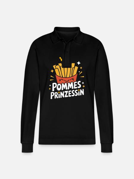 Frites, frites, restauration rapide - Polo à manches longues bio PREPSTER Stanley/Stella Unisexe - noir