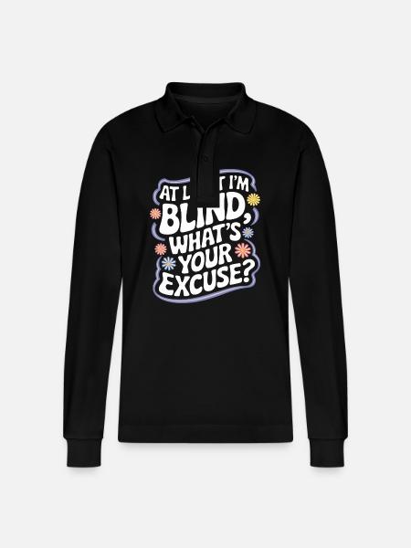 Blinde Blindheit Sehbehinderte Menschen - Stanley/Stella Unisex Bio-Langarm-Poloshirt Prepster - Schwarz