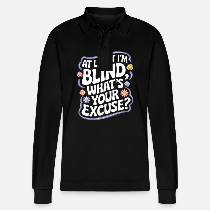 Blinde Blindheit Sehbehinderte Menschen - Stanley/Stella Unisex Bio-Langarm-Poloshirt Prepster - Schwarz