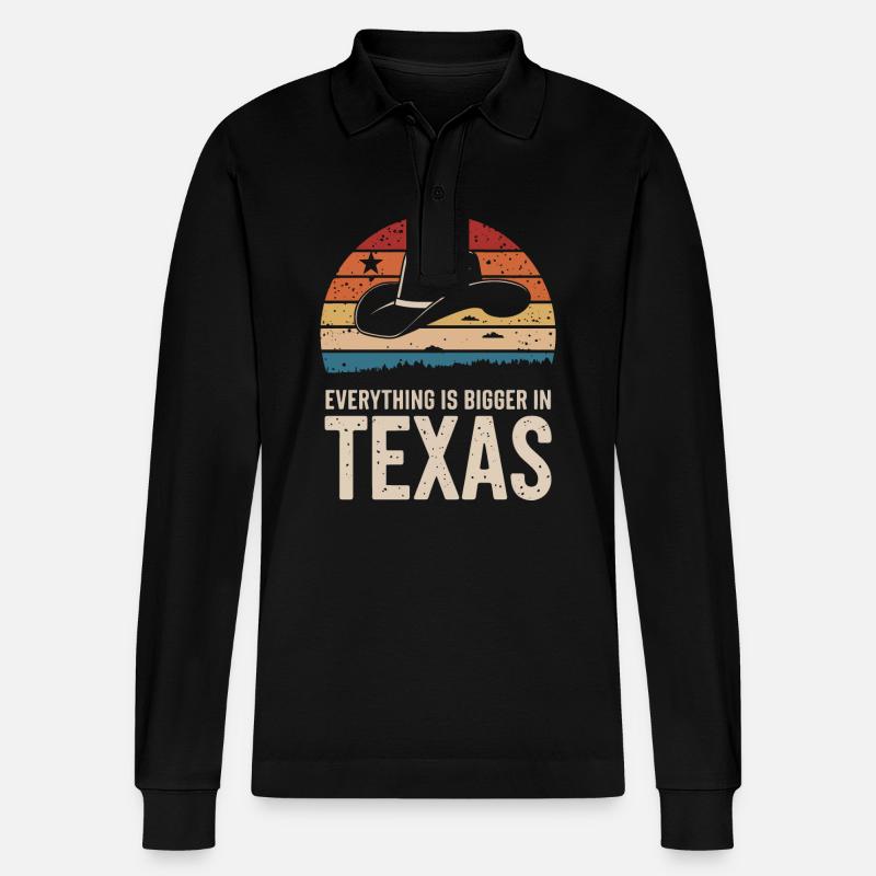 État du Texas Texans Texas - Polo à manches longues bio PREPSTER Stanley/Stella Unisexe - noir