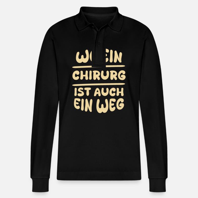 Chirurg als Chirurg - Stanley/Stella Unisex Bio-Langarm-Poloshirt Prepster - Schwarz