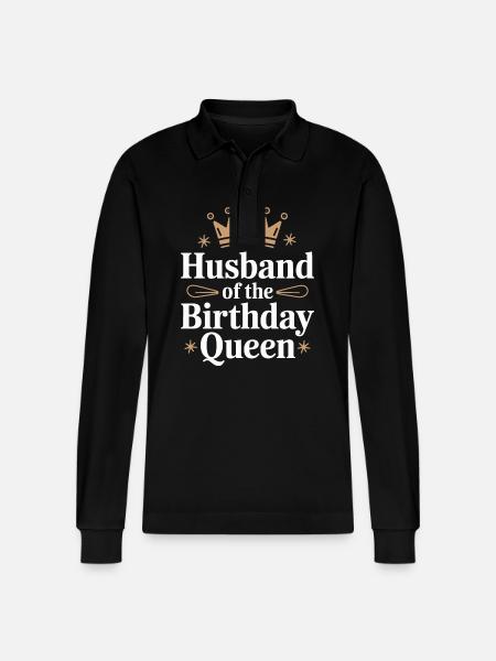 Husband, Spouse, Family, Wedding - Stanley/Stella Organic Unisex Long-Sleeved Polo Shirt Prepster - black