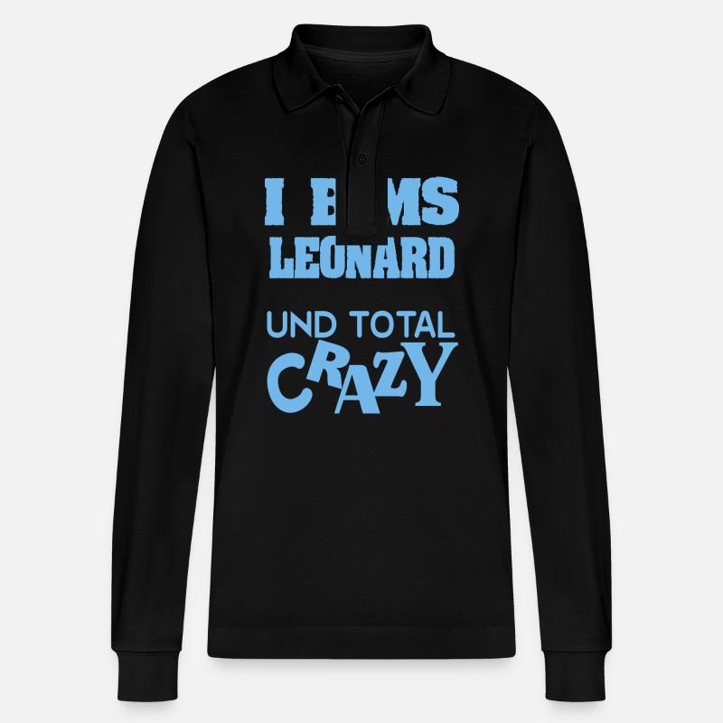 Spruch Leonard - Stanley/Stella Unisex Bio-Langarm-Poloshirt Prepster - Schwarz