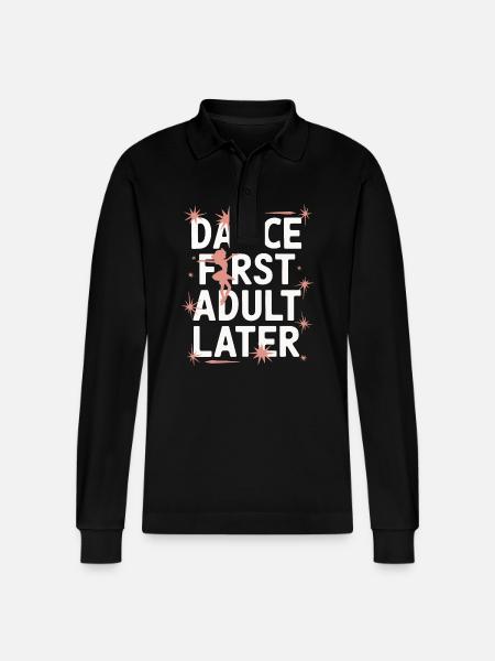 Dancing Dancers Dancing - Stanley/Stella Organic Unisex Long-Sleeved Polo Shirt Prepster - black