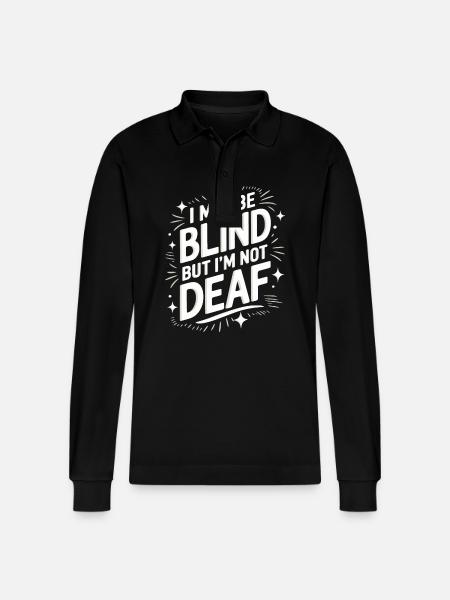 Blind blindness Visually impaired people - Stanley/Stella Organic Unisex Long-Sleeved Polo Shirt Prepster - black