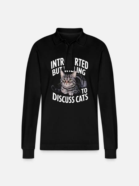 Introvert, antisocial, introvert - Stanley/Stella Organic Unisex Long-Sleeved Polo Shirt Prepster - black